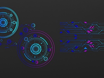 Modern science and technology lines science and technology lines circular science and technology lines 3d model