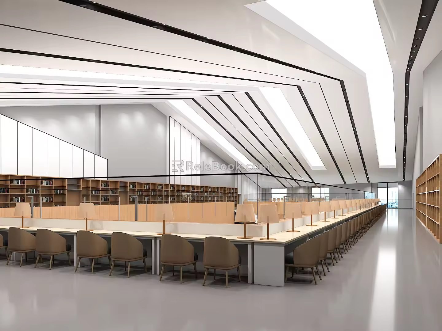 Modern Library Atrium 3d model