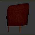 Stylish Red Upholstered Sofa With Curved Back And Wooden Legs Design