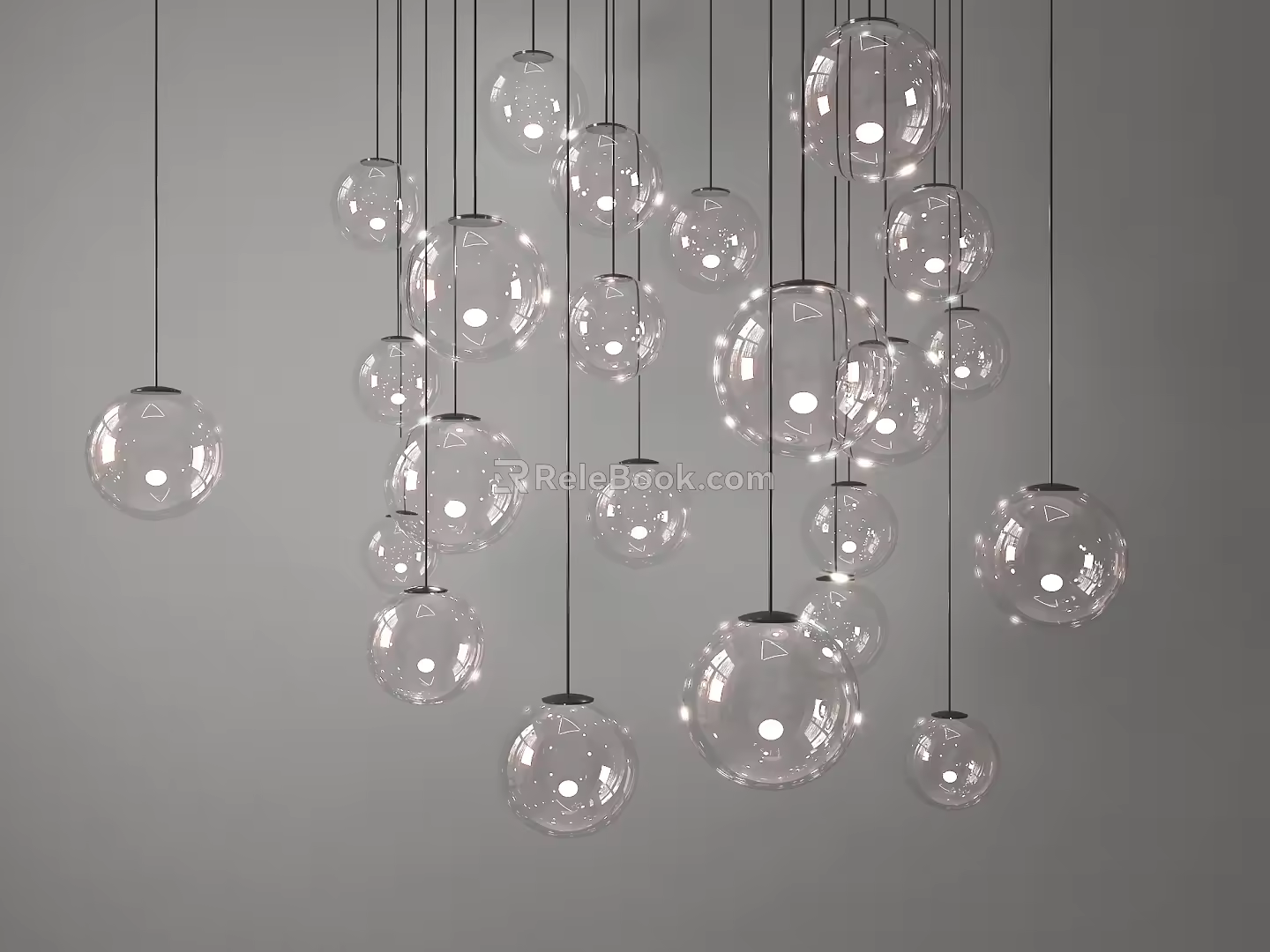 Modern Crystal Ceiling Crystal Ball Ceiling Round Ceiling Semi-Circular Ceiling Spherical Ceiling Random Spherical Ceiling 3d model