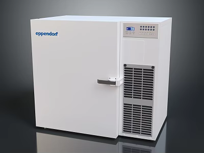 Eppendorf Laboratory Freezer White Design With Digital Display Control Panel And Ventilation Grilles 3d model