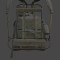 Vintage Military Backpack Design With Multiple Pockets And Durable Canvas Straps 3d model