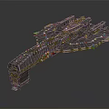 Interstellar Cosmic Spacecraft 3D Model With Intricate Metallic Structure And Design