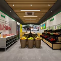 Fresh Fruit Store Interior With Assorted Fresh Fruits On Display Shelves And Neat Layout