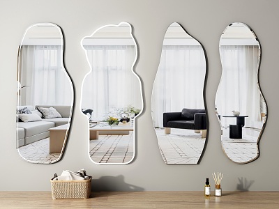 Modern mirror Dressing mirror Full-length mirror Makeup mirror Dressing mirror Hanging mirror Bathroom mirror 3d model