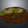 Small Animal Sitting On Brown Muddy Ground With Green Mossy Patches