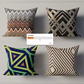Decorative Throw Pillows With Diverse Geometric Patterns And Vibrant Colors 3d model