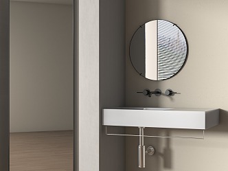 Sink mirror indoor 3d model