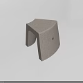 Gray Arched Footstool With Concrete Material And Central Hole Design