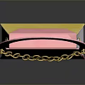 Stylish Pink Handbag With Red Bottom Gold Chain And Pink Handle Design