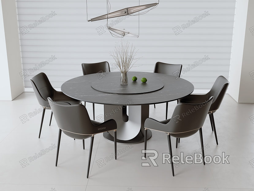 Dining table and chair combination model