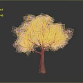 Vibrant Pink Flowering Tree with Brown Trunk and Gray Background