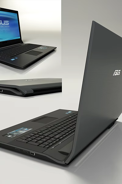 ASUS Black Laptop With Multiple Angles View Side Ports And Sleek Design 3d model ASUS Black Laptop With Multiple Angles View Side Ports And Sleek Design 3d model