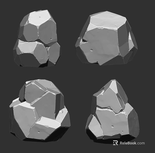 Natural Stone and Wood 3D Models with Textured Surfaces for Design Projects 3d model 