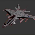 Modern Military Fighter Jet With Gray Body Blue Canopy and Underwing Missile Attachments