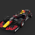 Red Bull Formula 1 Car With Black Yellow Livery Aerodynamic Design And Mobil 1 Logos