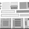 Various Modern Air Conditioner Vents With Different Grille Designs And Styles