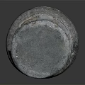 Vintage Textured Stone Garden Ornament With Round Top For Outdoor Decor