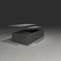 Modern Black Functional Desk With Openable Top Storage Drawer And Sleek Design 3d model