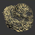 Decorative Household Ornament With Golden Black Textured Surface And Spiky Structure Design