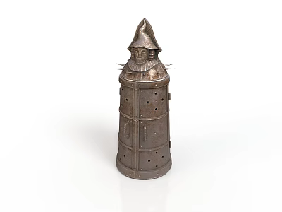 Traditional Decorative Metal Tower Shaped Household Item With Pointed Top And Perforated Design 3d model