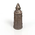 Traditional Decorative Metal Tower Shaped Household Item With Pointed Top And Perforated Design