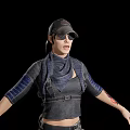Stylish Game And Movie Character Wearing Cap Sunglasses Scarf And Sleeveless Top