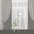 Elegant Grey Linen Curtains With Sheer Panels For Modern Living Room Window