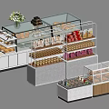 Bakery Display Shelves With Transparent Glass Multiple Tiers For Pastries Bread And Desserts