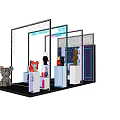 Trendy Toys Art Center Display Space Featuring Colorful Bear Figurines And Neon Lights