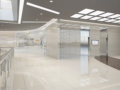 Modern shopping mall shopping mall elevator guardrail stair shop 3d model