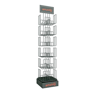 Custom Rack Display Rack Product Rack Iron Rack Roller Rack Rotating Rack Steel Structure Game Plate Jewelry Rack Vertical Display Rack Hook Shopping Mall Shelf 3d model