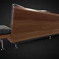 Modern Three Seater Sofa With Gray Cushions Wooden Frame And Metal Legs