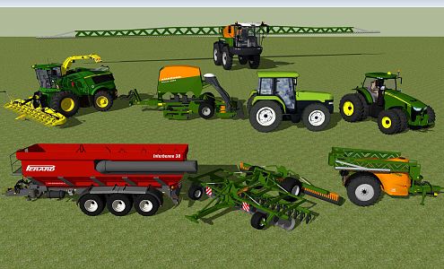 Modern Agricultural Machinery Agricultural Machinery Equipment Tractor Harvester 3d model