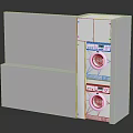 White Electrical Appliance With Two Circular Components And Modern Enclosure Structure 3d model