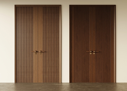 Middle Style Double Door Opposition Door 3d model