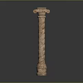 Twisted Stone Column With Ornate Capital And Intricate Classic Design Details