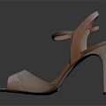 Elegant Rose Gold Open Toe Stiletto Heels With Ankle Strap And Smooth Satin Finish