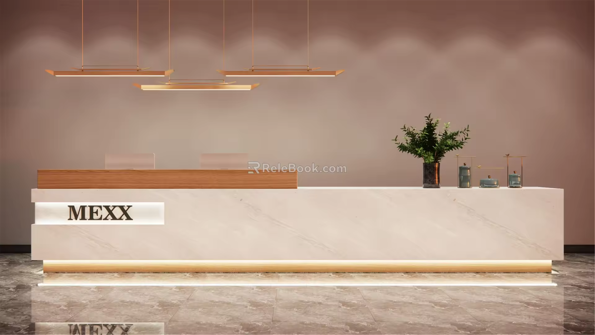 New Chinese Reception Desk Front Desk 3d model