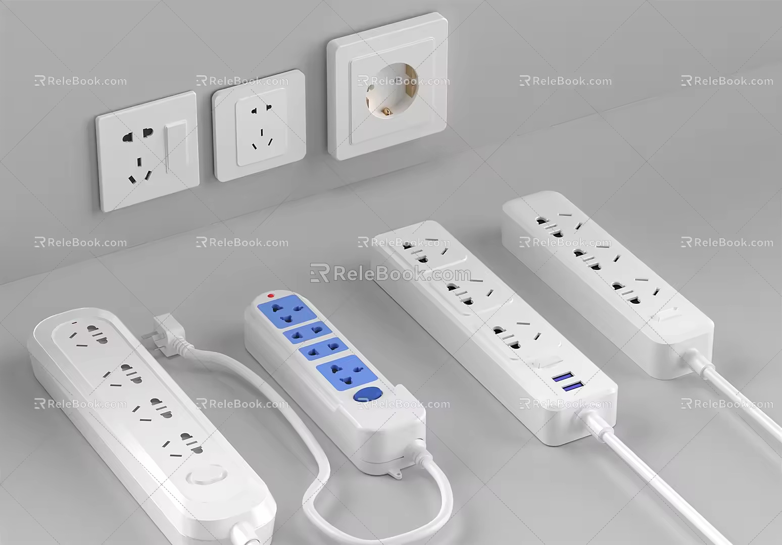 Modern socket patch panel 3d model