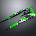 Green Snowboard With RUSH Graphic Design And 04 Model Styling Details