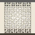 Modern Geometric Room Divider With Grid Design And Triangular Square Panels 3d model