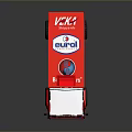 Red Eunil Trucks Racing Vehicle With Brand Logos And Decorative Graphics