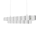 Modern Linear Chandelier With White Ceramic Shades For Interior Lighting 3d model