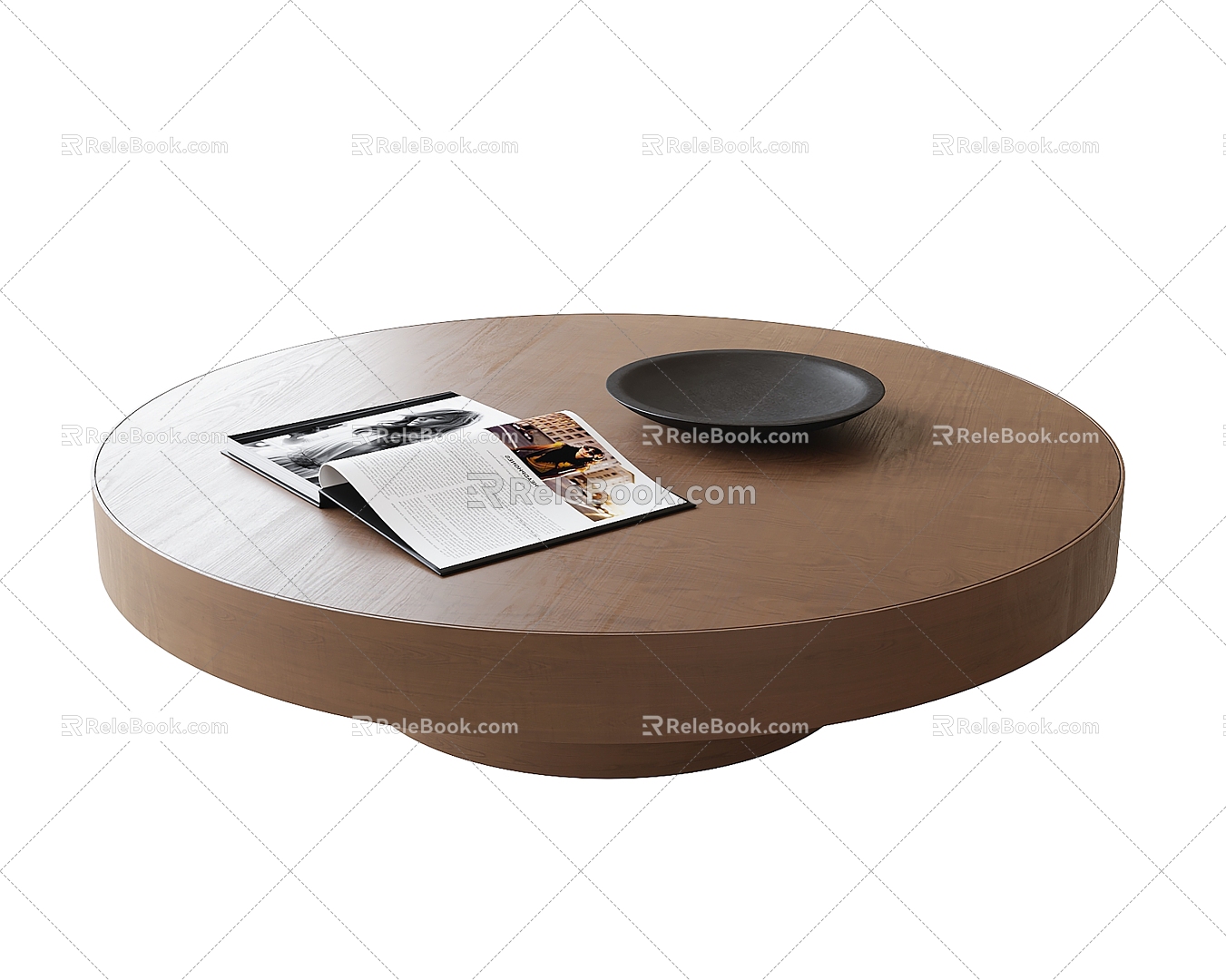 Middle Ancient Round Coffee Table 3d model