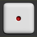 White Dice With Red Dots On Dark Background Showing 3D Reflection 3d model
