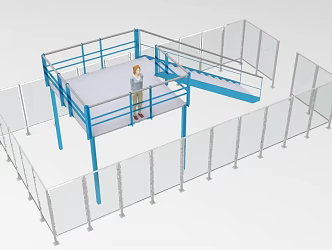 209 industrial workshop stairs industrial stairs stair shape 3d model