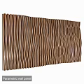 Wooden Wall Decor with Wavy Striped Pattern for Modern Home Interior 3d model