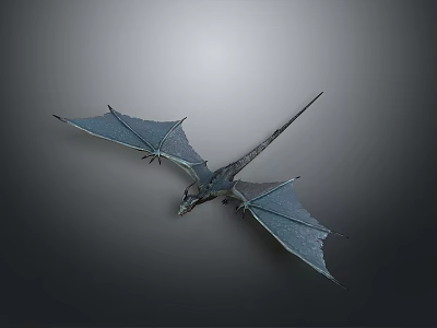 Flying Dragon Fantasy Character With Extended Wings And Long Tail In 3D Render 3d model