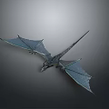 Flying Dragon Fantasy Character With Extended Wings And Long Tail In 3D Render